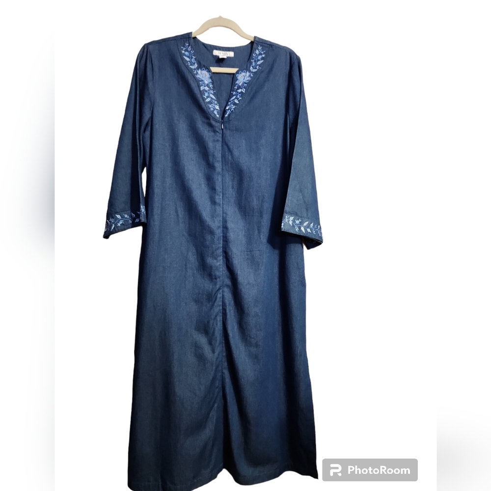 Go Softly Patio denim zip lounger with embroidery size Small